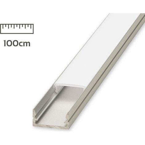 LED Aufbau U-Profil eloxiert 14 x 7mm opal - Länge: 100cm (1/5)