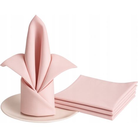 Servilleta de banquete de 50 x 50 cm, tejido liso, 180 g, color rosa. (1/5)