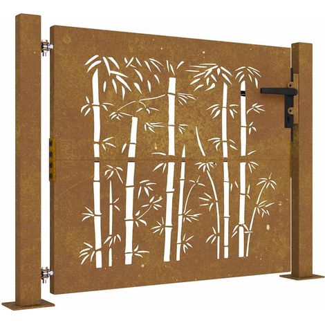 Maison Exclusive - Gartentor 100x75 cm Cortenstahl Bambus-Design