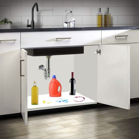 Protection de Fond Sous Évier Modules de Cuisine Découpable pour S’adapter à Différentes Tailles en Aluminium et Plastique Made in Italy (562x530 mm)