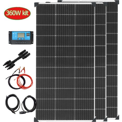 Panneau Solaire, Haute Efficacité, Construction Durable, kit solaire 12V 360W (1/2)