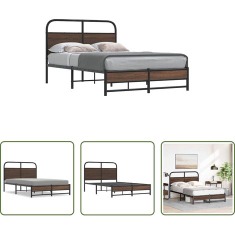Cadre de lit - Cadre de lit sans matelas 140x190 cm chêne marron (1/5)