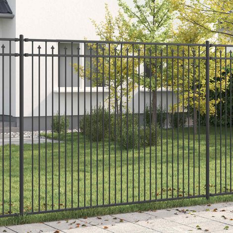 vidaXL Spike Fence BAARLO Black