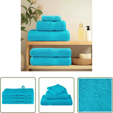 Handtuch - Gästetuch SOLUND 4 pcs Türkis 15 x 21 cm 550 gsm (1/5)