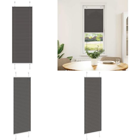 vidaXL Store plissé noir 45x150 cm largeur du tissu 44,4 cm polyester (1/5)