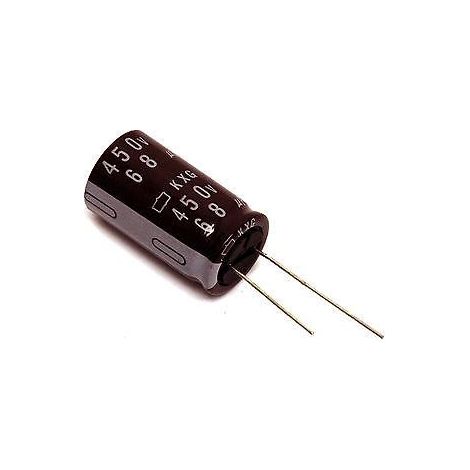 Condensatore elettrolitico 68uf 450vdc 105Âºc Dimensioni 12,5x40mm 68mf450v/105/rd