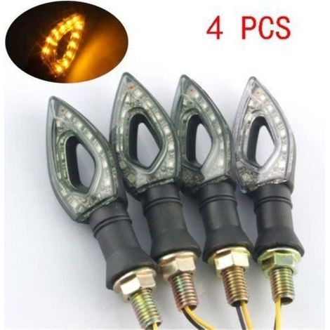 4pcs 12 LED clignotants indicateurs clignotants lumière orange moto universelle (1/4)
