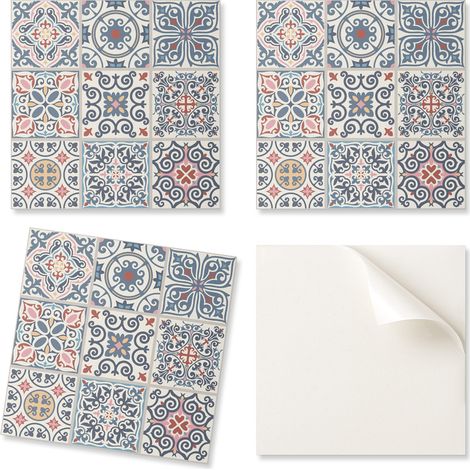 Azulejos decorativos de vinilo para pared con estampado de mosaico, 20x20x20 cm.