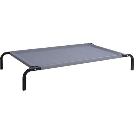 lionto Lettino rialzato per Cani Ideale per Giardino e Outdoor, (L) 114x76 cm Grigio (1/4)