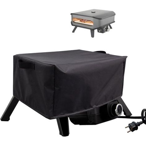 55x55x27 CM Bache Housse de Protection , Housse Four a Pizza Exterieur en Tissu Oxford 420D, Imperméable Coupe-Vent Anti-UV Couverture de Grill, Réglable (1/5)