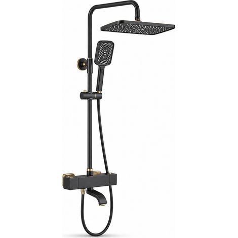 Colonna doccia termostatica per vasca Nero Oro (1/5)