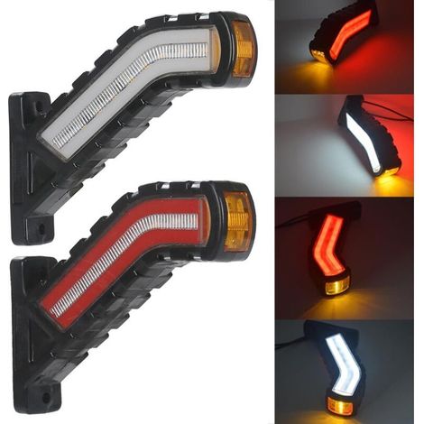 2 feux de position latéraux universels à LED, 12/24 V, compatibles avec voitures, SUV, fourgonnettes, camions, camping-cars, bus, bateaux et remorques.