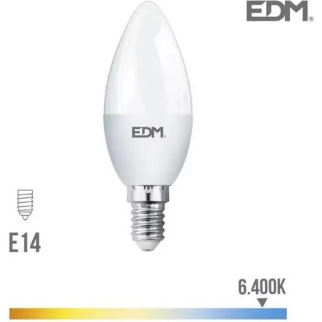 Ampoule bougie LED E14 5W 400lm 6400K Lumière froide Ø3,5x10cm