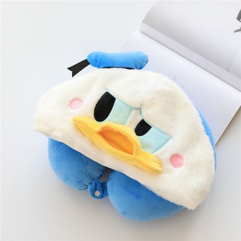 Housse Oreiller Voyage Forme U Canard Dessin Animé en Coton PP pour Siège Avion Coussin Cou Nu Mignon (1/5)