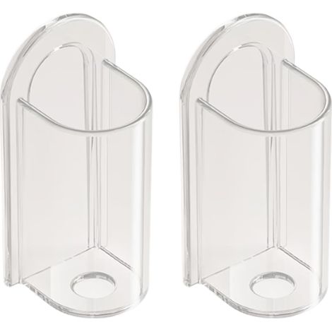 Lot de 2 supports de brosse à dents électrique transparents, fixation murale sans perçage, pour salle de bain et cuisine