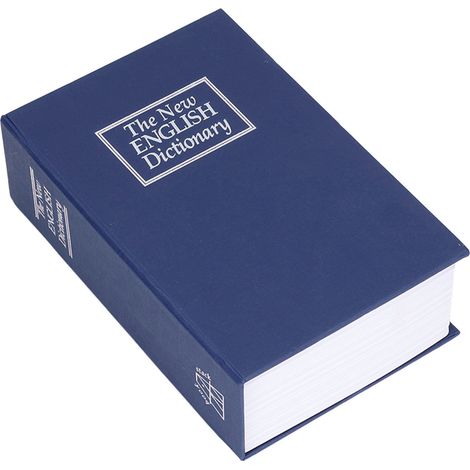 Coffre-fort en acier imitation livre bleu, modèle classique avec serrure à clé et cache secret, boîte de rangement sécurisée de haute qualité (1/5)