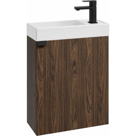 Badplaats Toilettenmöbel Keno 50 x 23 cm – Walnuss Braun – Wasch (1/5)
