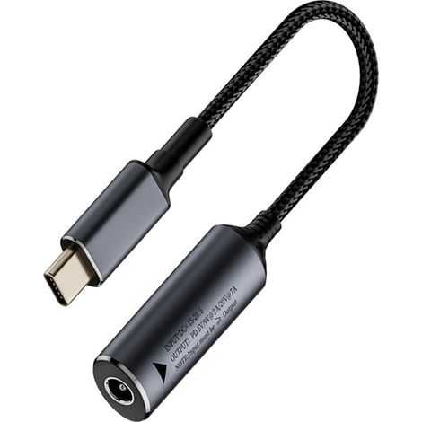 Adaptateur Câble Court 5.5x2.1mm Femelle vers USB-C Mâle 140W - Alimentation pour Ordinateurs Portables & Plus (1/3)