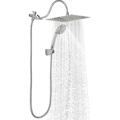 Système de Douche, 10 Modes de Pulvérisation, Bras d'Extension Réglable, En forme d'arc (1/2)