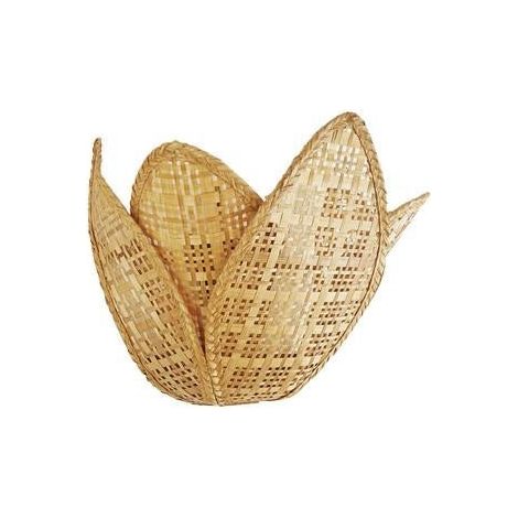 Tasca in legno naturale con applique in bambù, 33x20x20 cm (kit da 10)