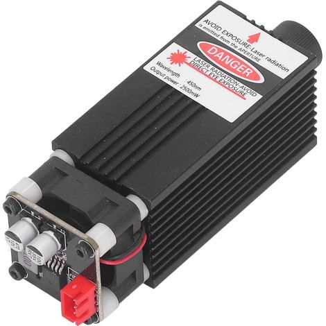CNC-Lasermodul 450 nm, 2500 mW, 2,5 W, Fokus einstellbar, schnelle Kühlung, 3-Pin-Lasergravur- und Schneidemodul für Heimwerker (1/5)
