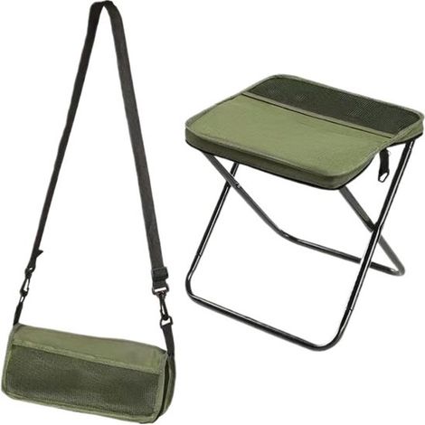 Taburetes plegables, Silla plegable de camping, Bolso de hombro, Taburete plegable de camping, Se puede llevar cruzado, Equipo de pesca, Beige (1/5)