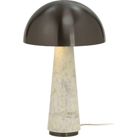 Lampe de table en laiton et marbre - plombé et blanc (1/5)
