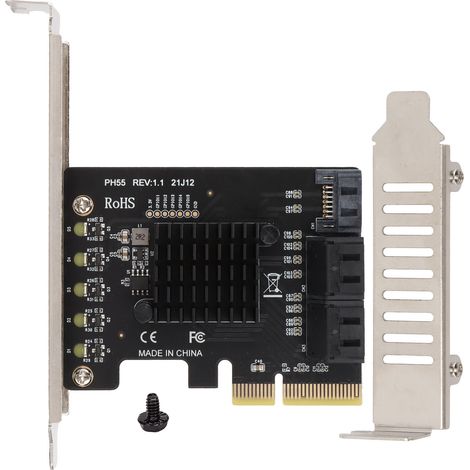 PCIe-zu-SATA-6-Gbit/s-Erweiterungskarte für Festplatten, kompatibel mit Windows, macOS und Linux (1/5)