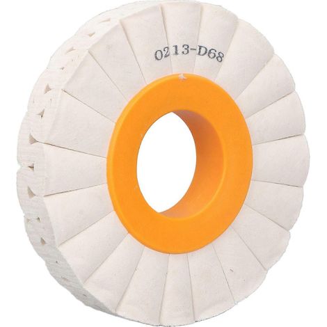 Disque de polissage en coton de 150 mm de diamètre extérieur et 50 mm de diamètre intérieur, épaisseur 20 mm, pour meuleuse d'établi. (1/4)