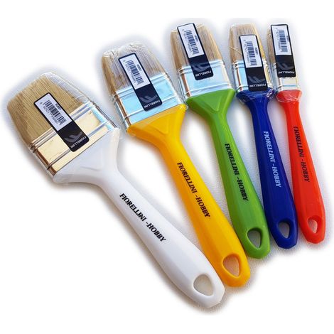 Pennelli hobby set da 5 pezzi per pittura smalto impregnante (1/2)