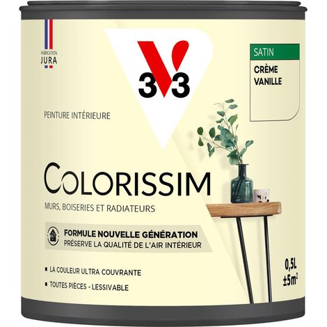 Peinture murale intérieure Colorissim® V33 Crème vanille Satin 0,5L (1/5)