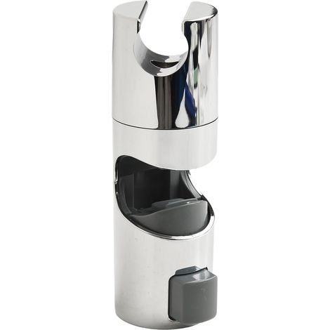Support de pommeau de douche réglable pour barre de douche coulissante 18-25 mm - Support de fixation en ABS avec poignée antidérapante - Accessoire de salle de bain finition argentée (A) (1/5)