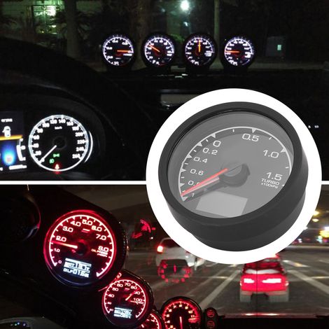 Manomètre numérique de pression de turbo 2,5 pouces pour voiture, 12 V, rétroéclairage 7 couleurs, universel (1/5)