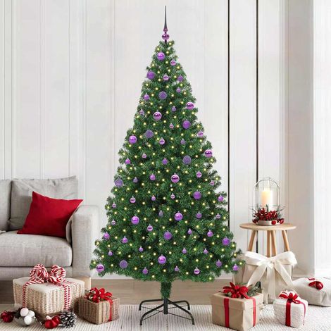 Künstlicher Weihnachtsbaum mit 300 LEDs mit Ständer Grün 210 cm
