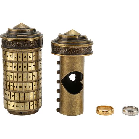 Cadenas à lettres classique élégant, réglable DIY, décoratif et pratique, alliage de zinc, bronze vert, jouet de sécurité (1/5)