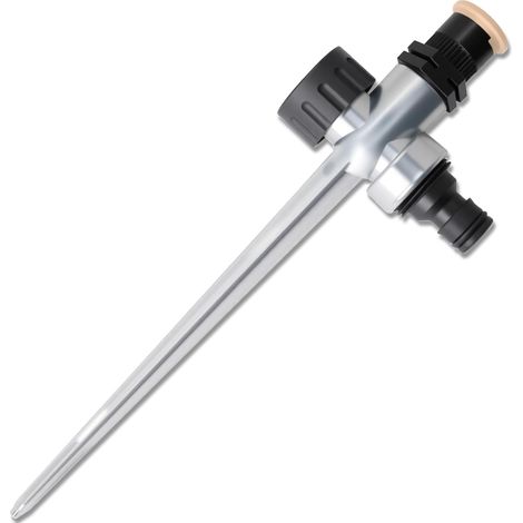 Tête d'arrosage de jardin orientable 30°–360° avec piquet métallique – Arrosage ciblé et compact pour pelouses, terrasses, cours et petits jardins (1/5)