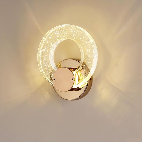 Appliques en Cristal Lampe Murale Appliques LED d'Intérieur Style Moderne Applique Murale Dorér 3 Couleurs pour Salle de Séjour,Salle de Bains,Chambre à Coucher,Chevet,Porche[Grandes] [Classe (1/5)