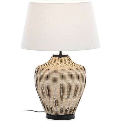 Lampe de table en rotin naturel - Naturel et noir mat (1/4)
