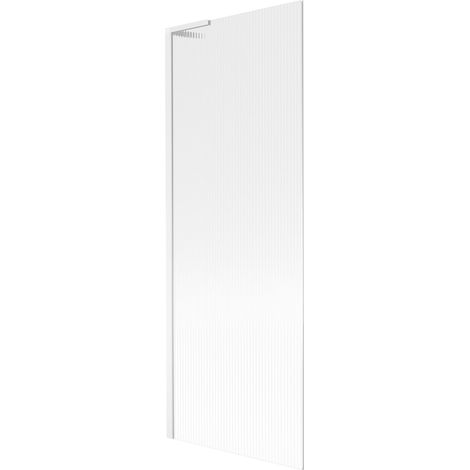 Mexen Next L Badewannenabtrennung einflügelig 70 x 150 cm, Streifen, weiß - 895-070-000-03-09-20 (1/5)