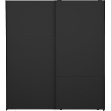 Catania Kleiderschrank 201x179x67cm, 2 Schiebetüren matt schwarz. (1/5)