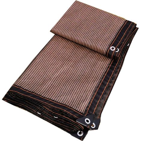 Filet d'ombrage, Filet anti chaleur Filet D'ombrage Bache Pour Pergola, 85% Renforce ÉPaissir Voile Ombrage, Filet Coupe-Vent avec Oeillets,pour La Couverture VéGéTale, Brun, 3x8m (1/5)