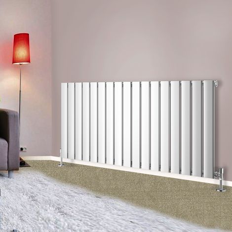 Modern Designer Radiator Chrome Column Flat Panel Central Heating Horizontal Single 600x1156mm (1/4)