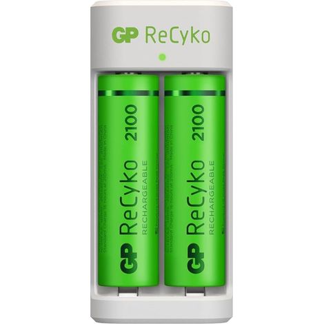 Chargeur USB GP Battery avec 2 piles rechargeables AA 1,5 V 2100 mAh incluses (1/5)