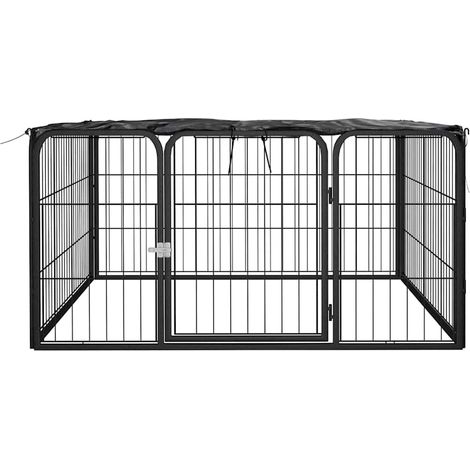 Maison Exclusive - Corral para perros 4 paneles acero con recubri (1/5)