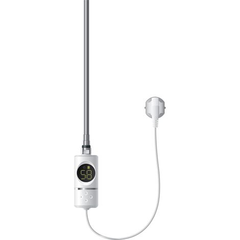 ML-Design Heizstab 300W Weiß mit Thermostat und LCD Bildschirm, Elektronischer Temperaturregler und Timing-Funktion, Heizpatrone Heizelemente für Badheizkörper Heizungen, Elektroheizstab mit Stecker