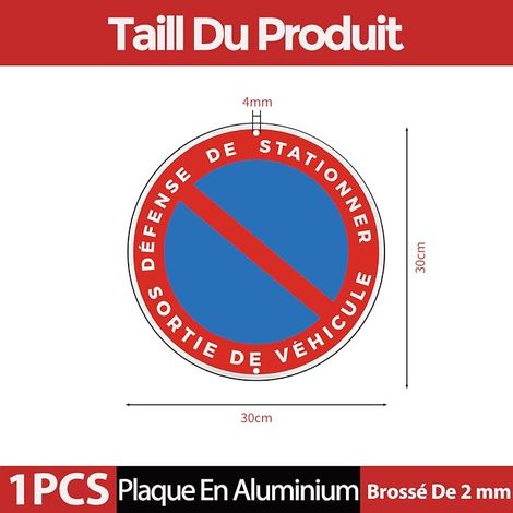Vehicle Exit Parking Defense Sign, Reflective, Rigid and Round – Diameter φ30 cm, Safety Sign, Indoor/Outdoor, Aluminium Sign (1/4)