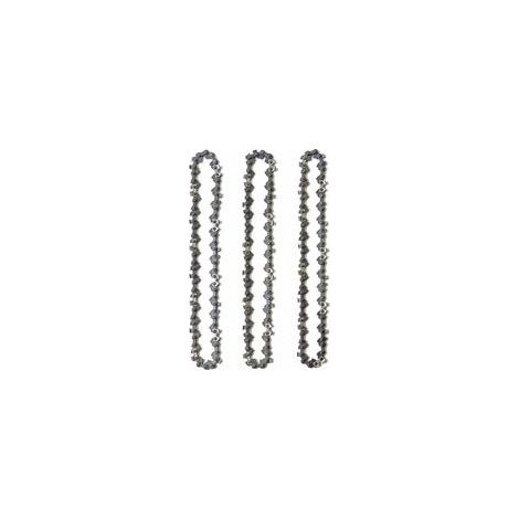Lot de 3 chaînes d'élagueuse sur perche – Guide-chaîne 10'' (8'') – 48 maillons d'entraînement – Faible rebond pour tronçonneuses jusqu'à 42cc (1/4)