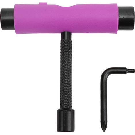 Clé de skate 3 trous en T et L pour maintenance de planche à roulettes - Violet (1/5)