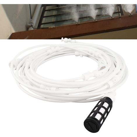Système de brumisation extérieur avec pompe 9m, kit tuyau 9m buses laiton PE, filtration efficace pour jardin patio (1/5)