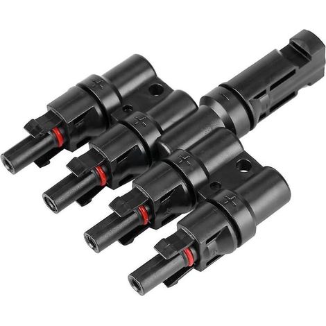 T-Verbinder für Solarmodulkabel - 1 Paar (1 Stecker auf 4 Buchsen, 1 Buchse auf 4 Stecker) (1/5)